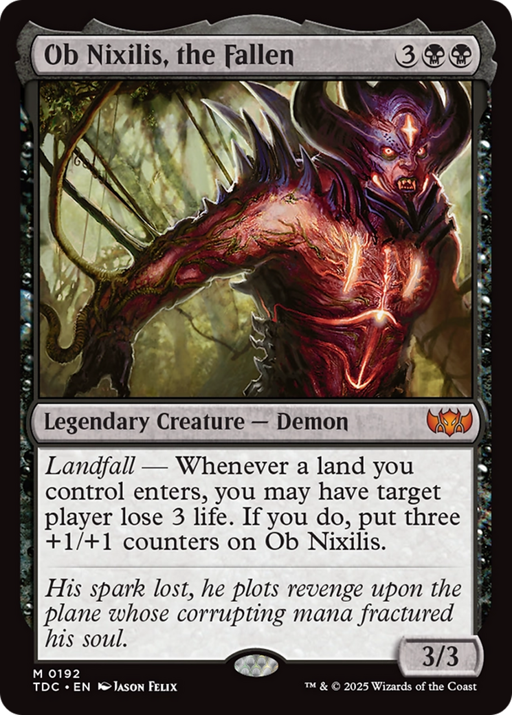 Ob Nixilis, the Fallen (TDC-192) [Commander: Tarkir: Dragonstorm] MTG Single Wizards of the Coast