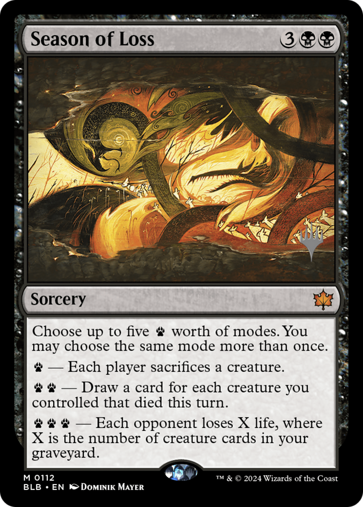 Season of Loss (PPBLB-112) [Bloomburrow Promos] MTG Single Wizards of the Coast