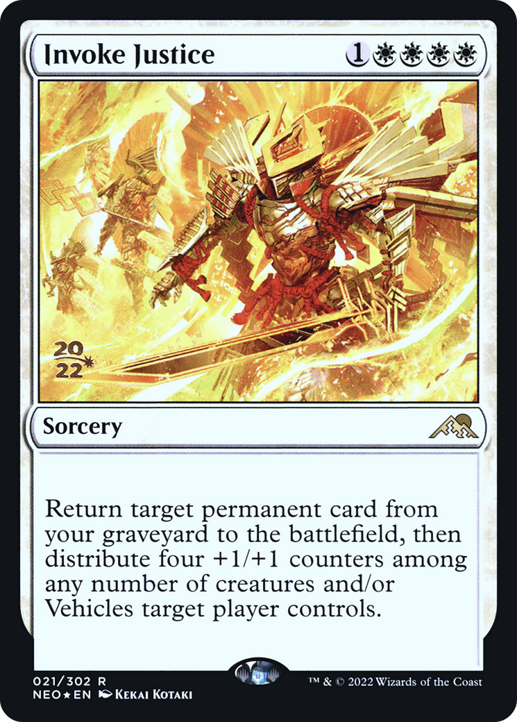 Invoke Justice (PRE-21S) [Kamigawa: Neon Dynasty Promos] Foil MTG Single Wizards of the Coast