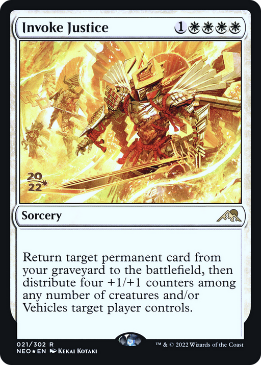 Invoke Justice (PRE-21S) [Kamigawa: Neon Dynasty Promos] Foil MTG Single Wizards of the Coast