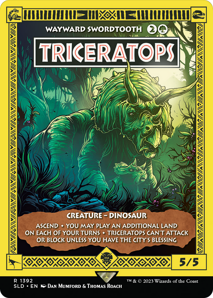 Triceratops - Wayward Swordtooth (SLD-1392) [Secret Lair Drop] (Borderless) MTG Single Wizards of the Coast