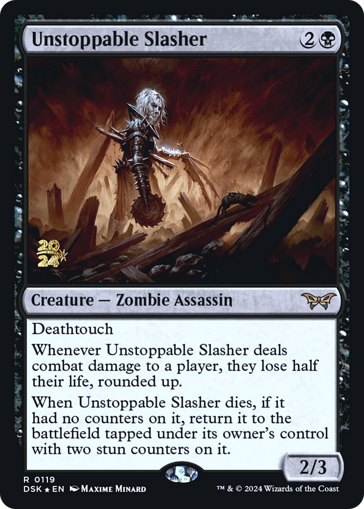 Unstoppable Slasher (0119) (PRE-119) [Duskmourn: House of Horror Promos] Foil MTG Single Wizards of the Coast
