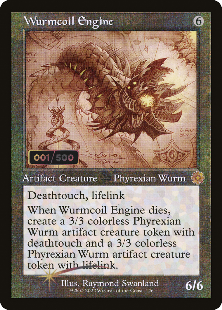 Wurmcoil Engine (Schematic) (Serial Numbered) (BRR-126) [The Brothers' War Retro Artifacts] Foil MTG Single Wizards of the Coast