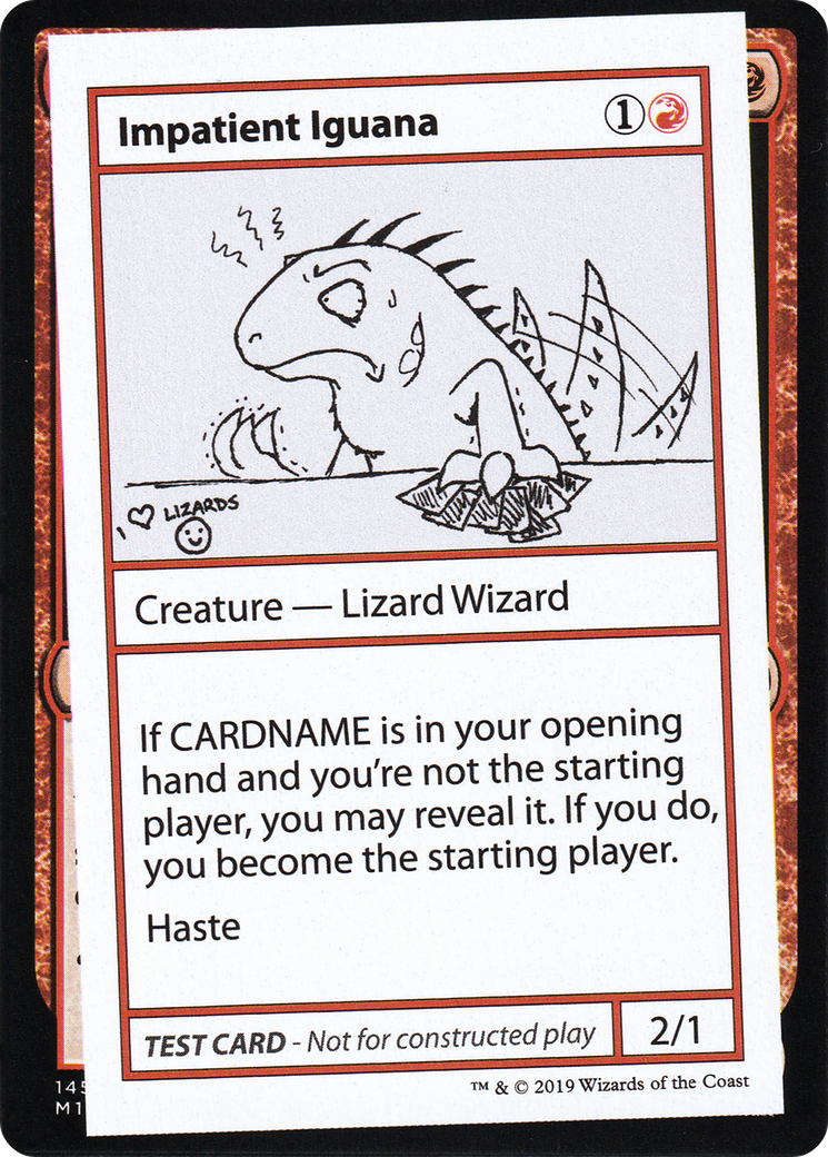 Impatient Iguana (CMB1-055) [Mystery Booster] Playtest Cards 2021 MTG Single Wizards of the Coast