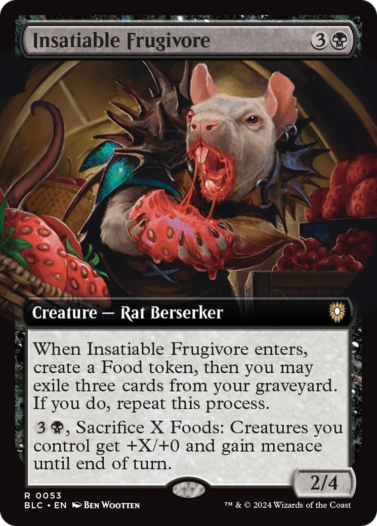 Insatiable Frugivore (BLC-053) [Bloomburrow Commander] (Extended Art) MTG Single Wizards of the Coast
