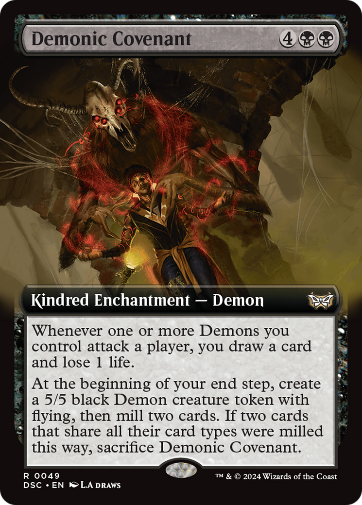 Demonic Covenant (DSC-049) [Duskmourn: House of Horror Commander] (Extended Art) MTG Single Wizards of the Coast