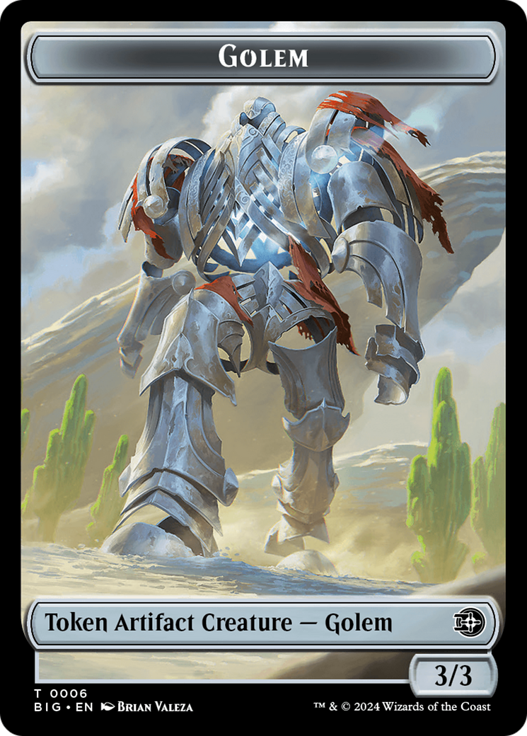 Treasure // Golem Double-Sided Token [Tokens] Outlaws of Thunder Junction Tokens MTG Single Magic: The Gathering