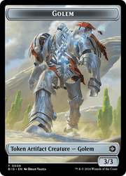 Mercenary // Golem Double-Sided Token [Tokens] Outlaws of Thunder Junction Tokens MTG Single Magic: The Gathering