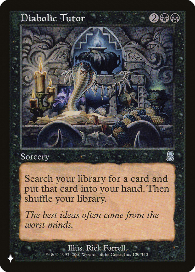 Diabolic Tutor (LIST-129/350) [Mystery Booster] The List MTG Single Wizards of the Coast