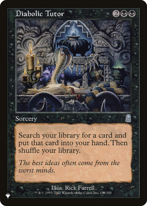 Diabolic Tutor (LIST-129/350) [Mystery Booster] The List MTG Single Wizards of the Coast