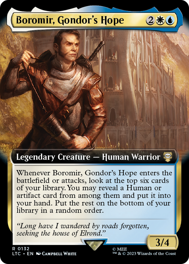 Boromir, Gondor's Hope (LTC-132) [Tales of Middle-earth Commander] (Extended Art) MTG Single Wizards of the Coast