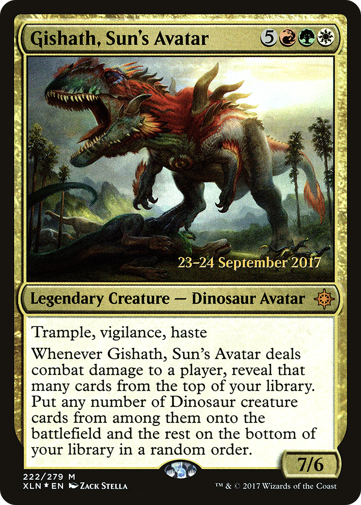 Gishath, Sun's Avatar (XLN) (PRE-222) [Ixalan Promos] Foil MTG Single Wizards of the Coast