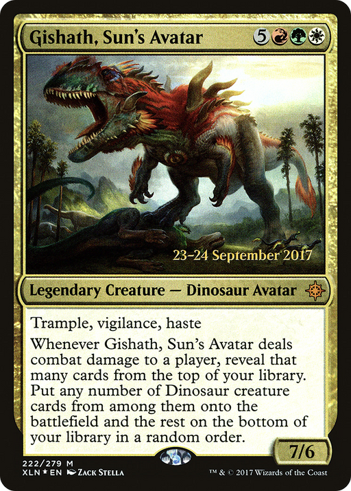 Gishath, Sun's Avatar (XLN) (PRE-222) [Ixalan Promos] Foil MTG Single Wizards of the Coast