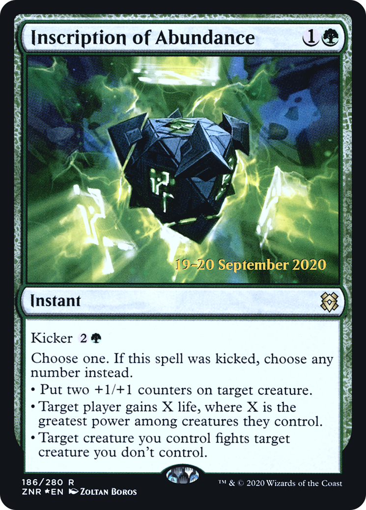 Inscription of Abundance (PRE-186) [Zendikar Rising Promos] Foil MTG Single Wizards of the Coast