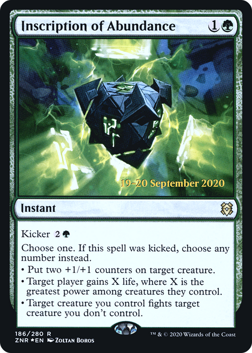 Inscription of Abundance (PRE-186) [Zendikar Rising Promos] Foil MTG Single Wizards of the Coast