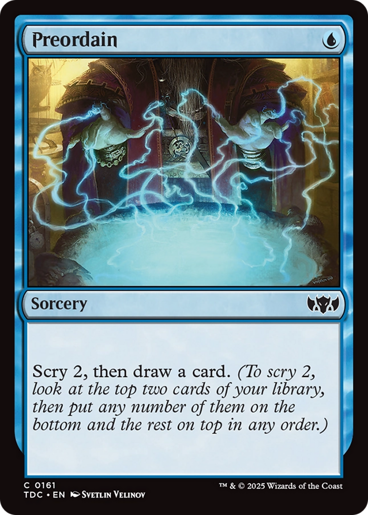 Preordain (TDC-161) [Commander: Tarkir: Dragonstorm] MTG Single Wizards of the Coast