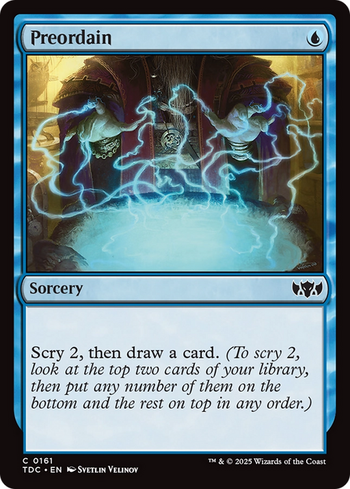 Preordain (TDC-161) [Commander: Tarkir: Dragonstorm] MTG Single Wizards of the Coast