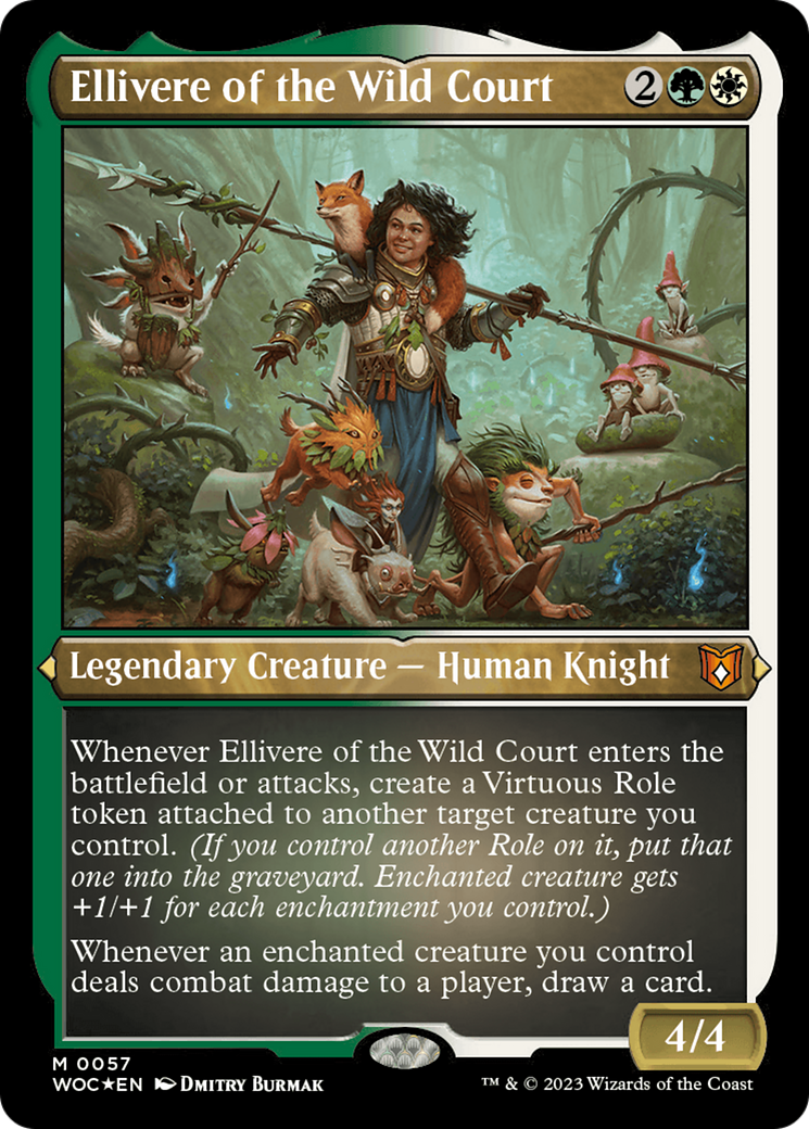 Ellivere of the Wild Court (Display Commander) - Thick Stock (WOC-057) [Wilds of Eldraine Commander] Foil MTG Single Wizards of the Coast