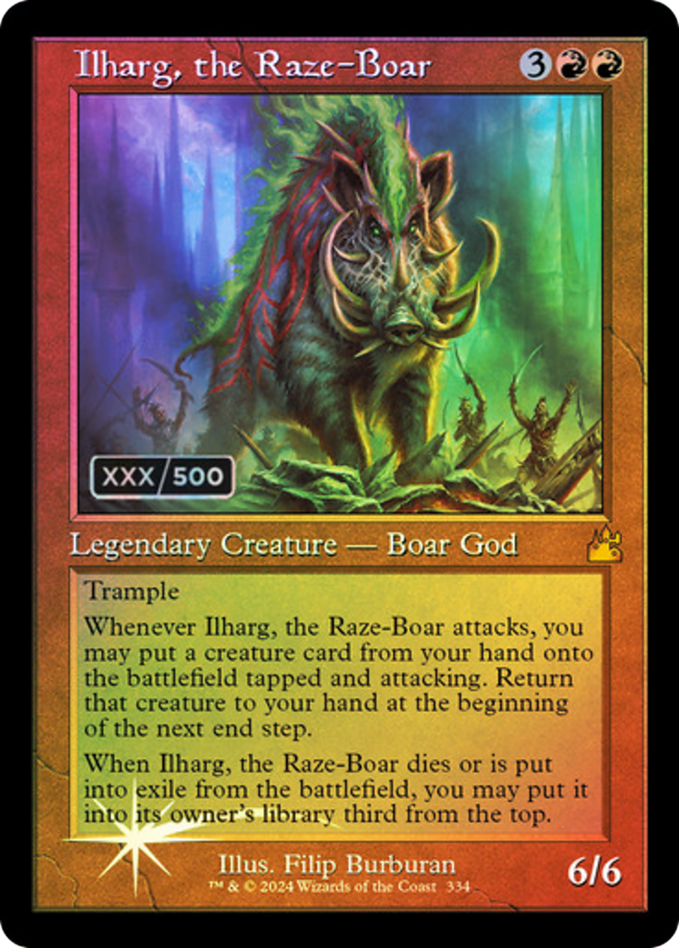 Ilharg, the Raze-Boar (Serial Numbered) (RVR-334) [Ravnica Remastered] Foil MTG Single Wizards of the Coast