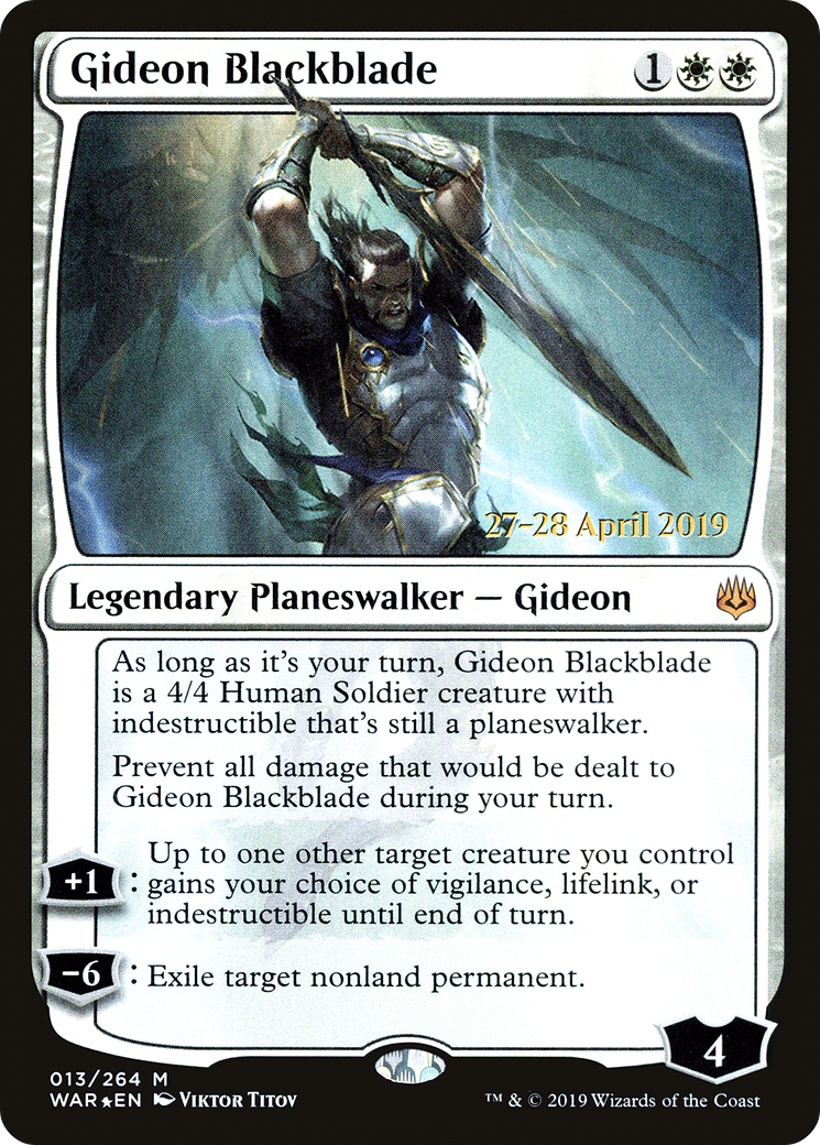 Gideon Blackblade (PRE-013) [War of the Spark Promos] Foil MTG Single Wizards of the Coast