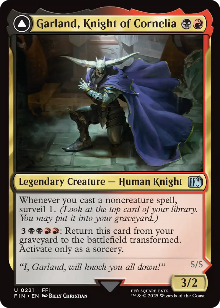 Garland, Knight of Cornelia // Chaos, the Endless (FIN-221) [FINAL FANTASY] Foil MTG Single Wizards of the Coast