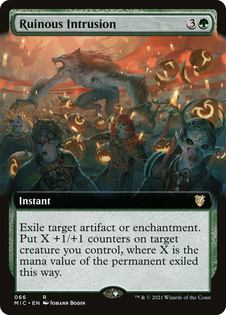 Ruinous Intrusion (MIC-066) [Midnight Hunt Commander] (Extended Art) MTG Single Wizards of the Coast