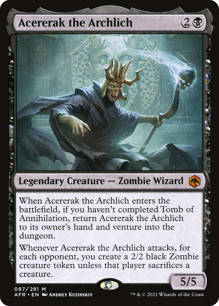 Acererak the Archlich (AFR-087) [Adventures in the Forgotten Realms] Foil MTG Single Wizards of the Coast