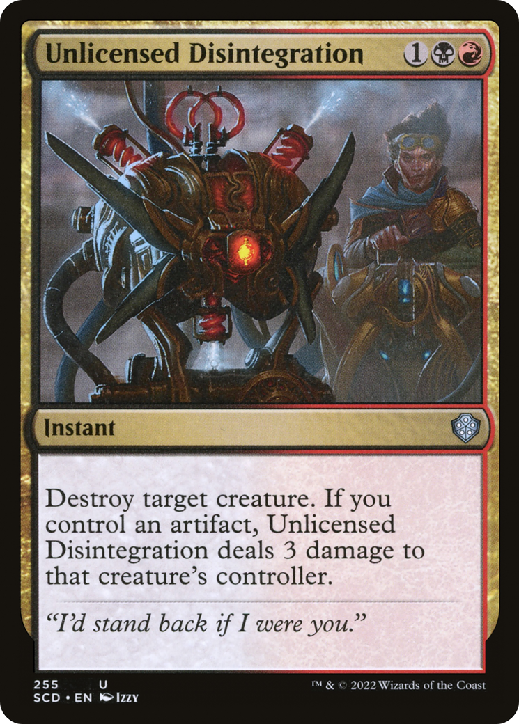 Unlicensed Disintegration (SCD-255) [Starter Commander Decks] MTG Single Wizards of the Coast