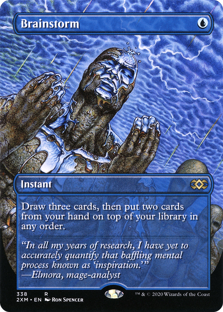 Brainstorm (2XM-338) [Double Masters] (Borderless) Foil MTG Single Wizards of the Coast