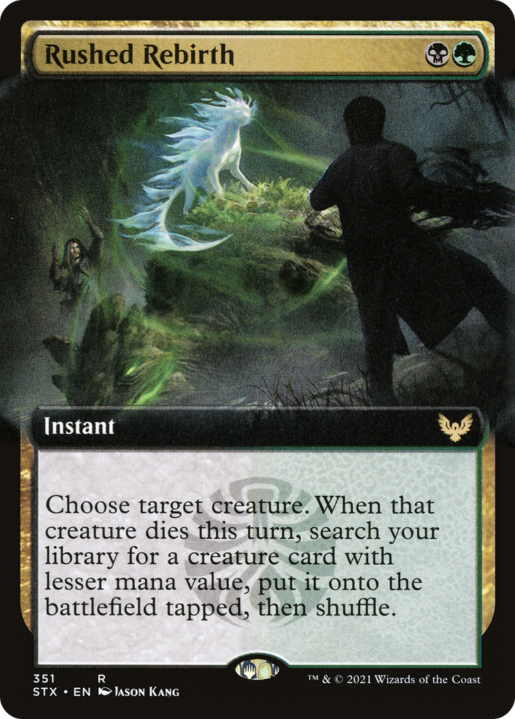 Rushed Rebirth (STX-351) [Strixhaven: School of Mages] (Extended Art) MTG Single Wizards of the Coast