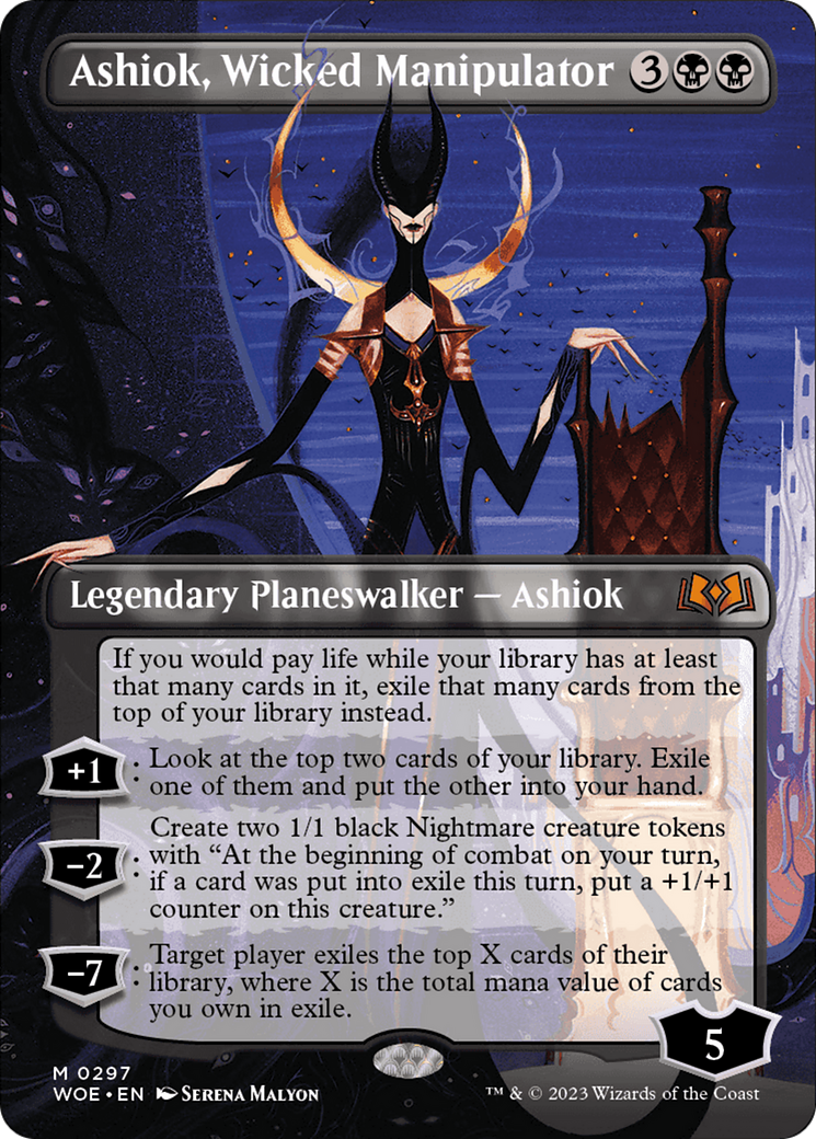 Ashiok, Wicked Manipulator (WOE-297) [Wilds of Eldraine] (Borderless) MTG Single Wizards of the Coast
