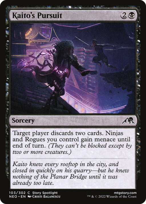 Kaito's Pursuit (NEO-103) [Kamigawa: Neon Dynasty] Foil MTG Single Wizards of the Coast