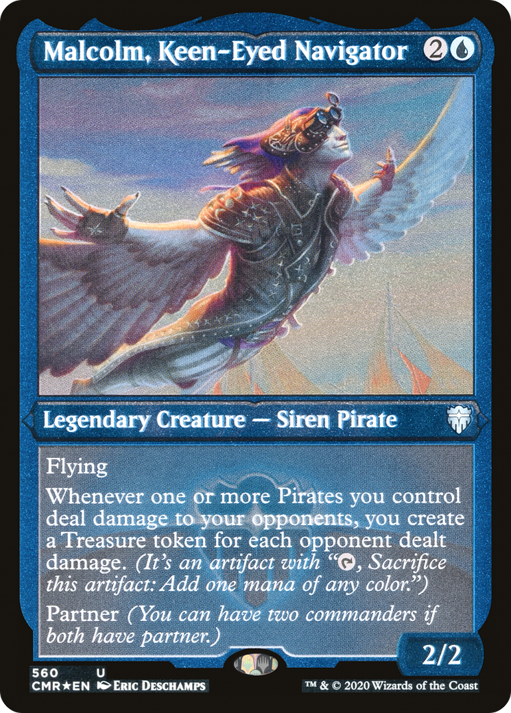 Malcolm, Keen-Eyed Navigator (Foil Etched) (CMR-560) [Commander Legends] Foil MTG Single Wizards of the Coast