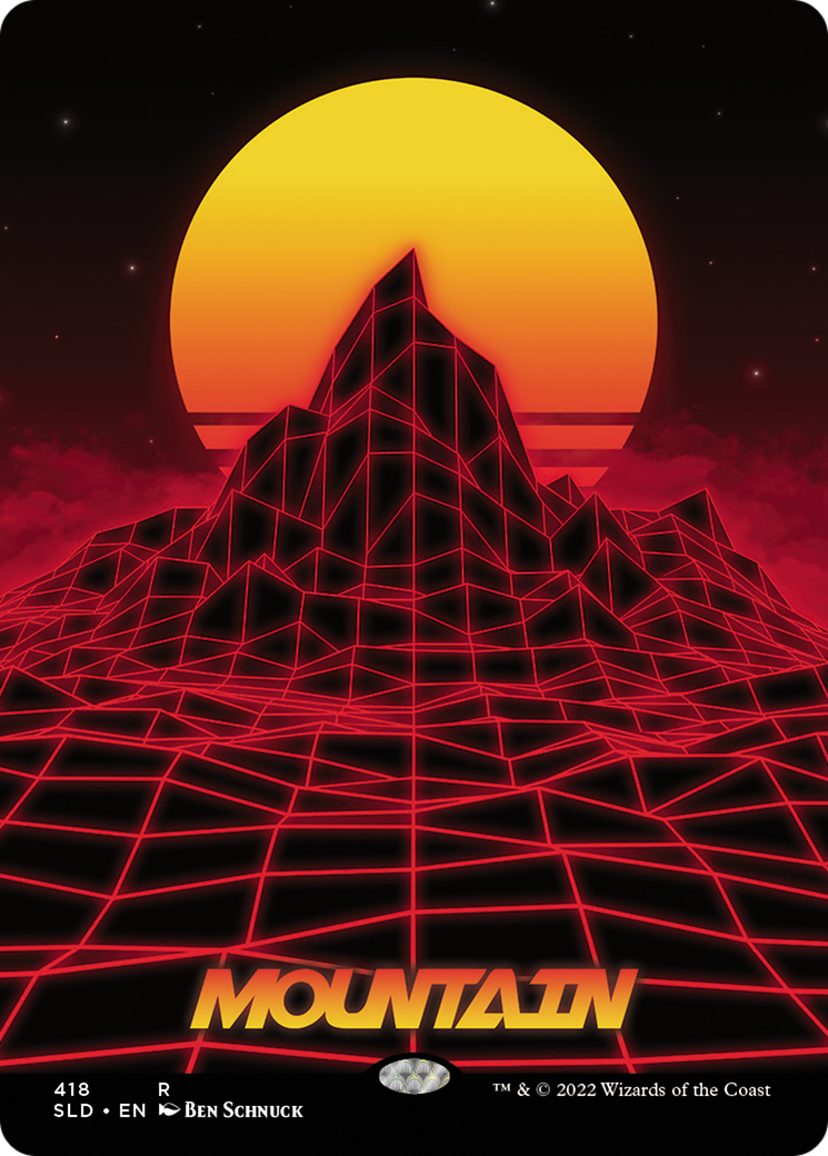 Mountain (418) (SLD-418) [Secret Lair] Drop (Borderless) Foil MTG Single Wizards of the Coast