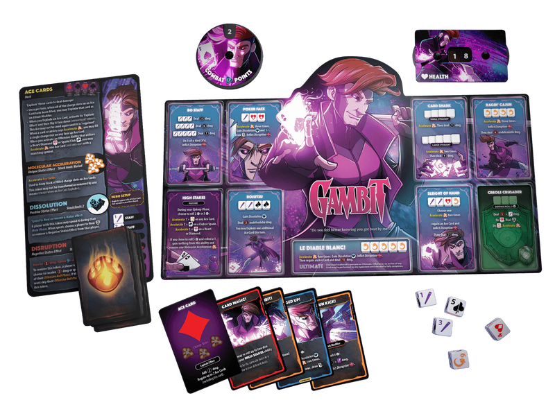 Dice Throne: Marvel X-Men 4-Hero Box 2 - Cyclops, Gambit, Rogue & Jean Grey Board Games USAopoly