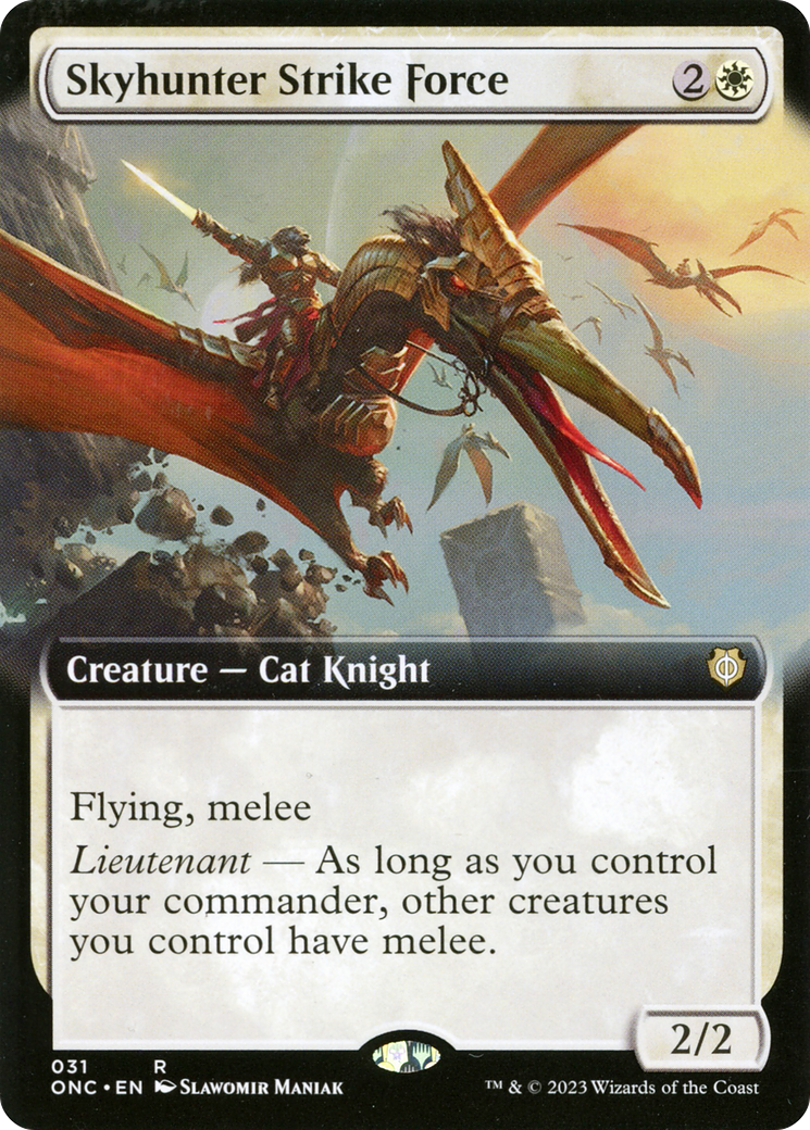 Skyhunter Strike Force (ONC-031) [Phyrexia: All Will Be One Commander] (Extended Art) Foil MTG Single Wizards of the Coast