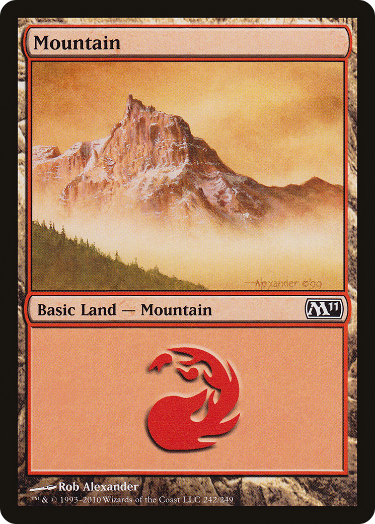 Mountain (242) (M11-242) [Magic 2011] Foil MTG Single Wizards of the Coast