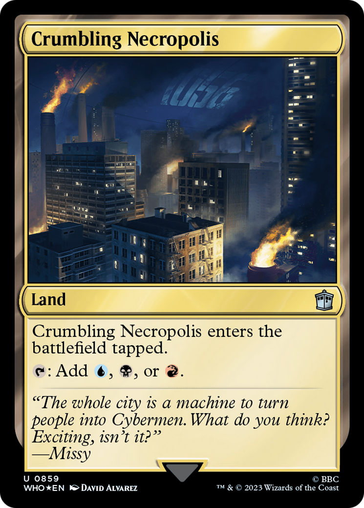 Crumbling Necropolis (Surge Foil) (WHO-859) [Doctor Who] Foil MTG Single Wizards of the Coast
