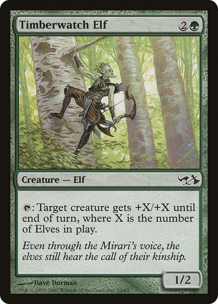 Timberwatch Elf (EVG-013) [Misc] Duel Decks: Elves vs. Goblins MTG Single Wizards of the Coast