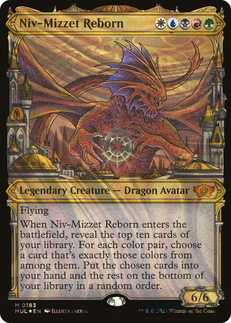 Niv-Mizzet Reborn (MUL-183) [Multiverse Legends] (Showcase) Foil MTG Single Wizards of the Coast