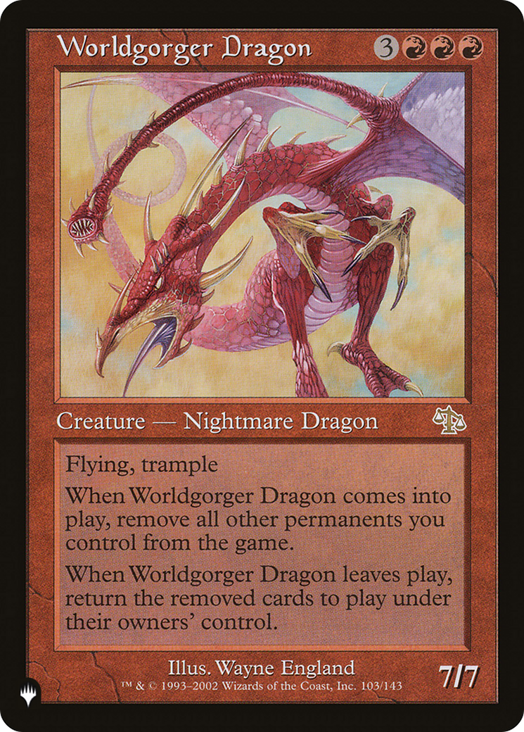 Worldgorger Dragon (LIST-103/143) [Mystery Booster] The List MTG Single Wizards of the Coast