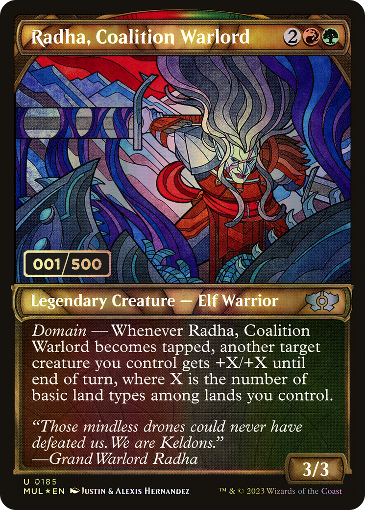 Radha, Coalition Warlord (MUL-185Z) [Multiverse Legends] (Showcase) Foil MTG Single Wizards of the Coast
