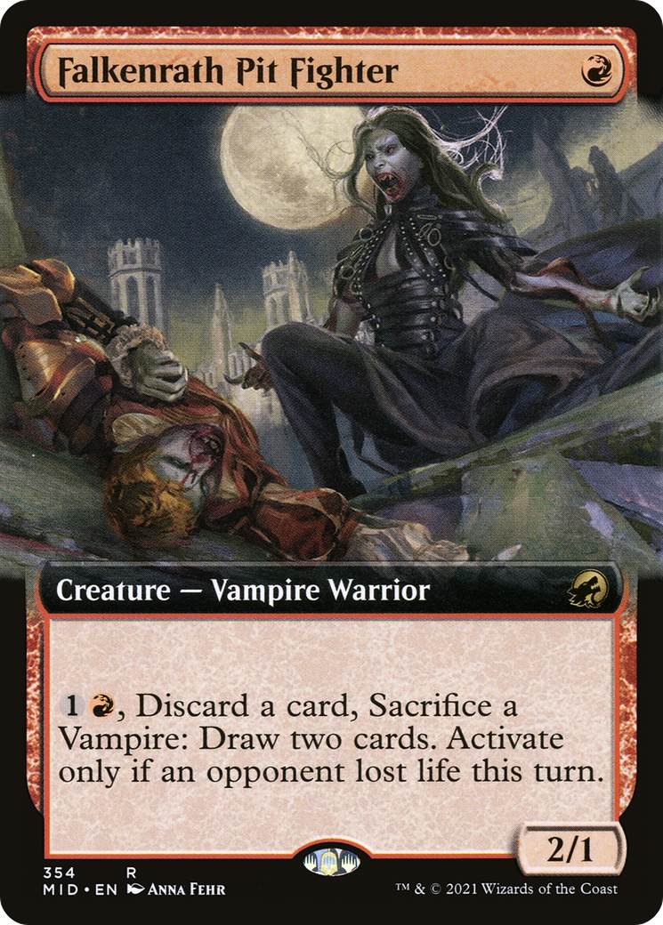 Falkenrath Pit Fighter (MID-354) [Innistrad: Midnight Hunt] (Extended Art) MTG Single Wizards of the Coast