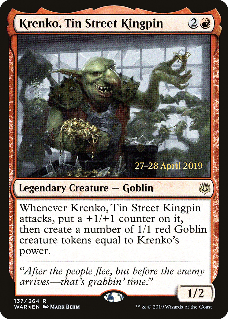 Krenko, Tin Street Kingpin (PRE-137) [War of the Spark Promos] Foil MTG Single Wizards of the Coast