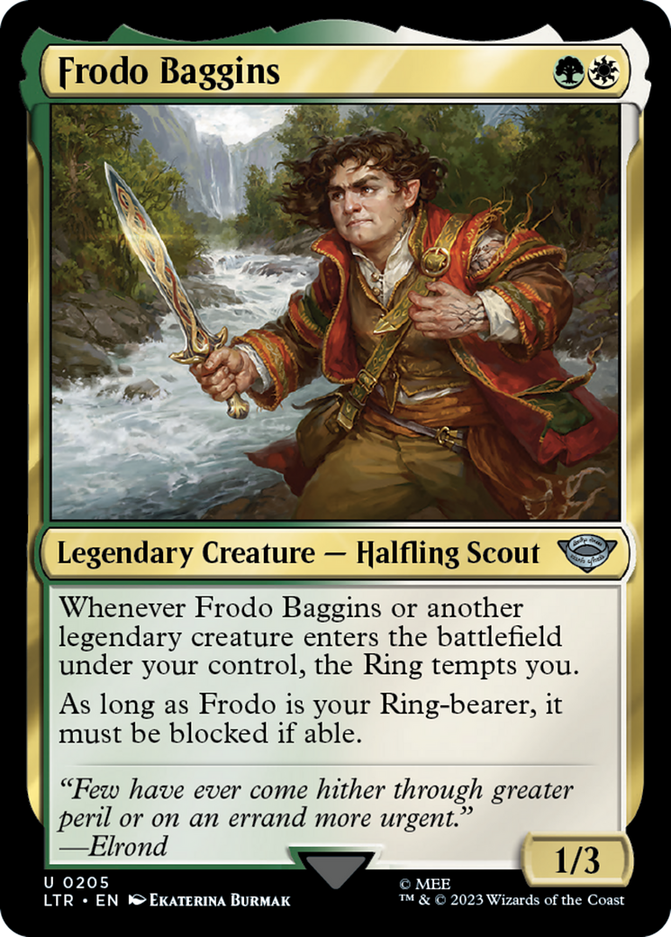 Frodo Baggins (LTR-205) [The Lord of the Rings: Tales of Middle-earth] Foil MTG Single Wizards of the Coast