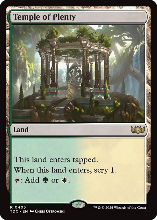 Temple of Plenty (TDC-405) [Commander: Tarkir: Dragonstorm] MTG Single Wizards of the Coast