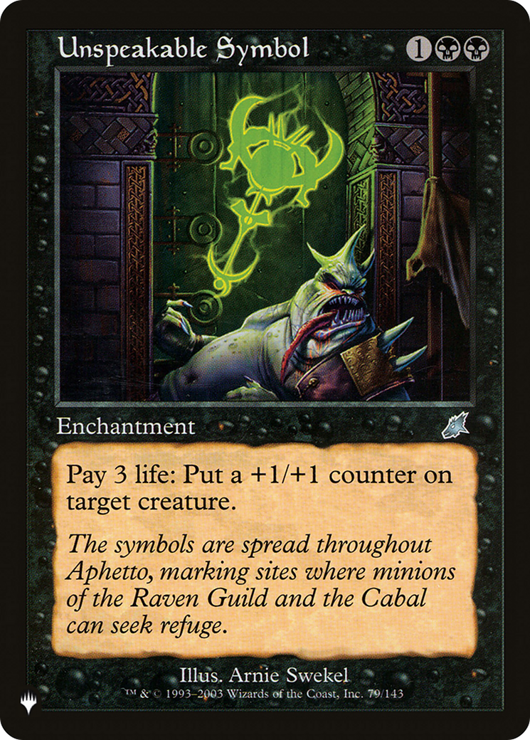 Unspeakable Symbol (LIST-79/143) [Mystery Booster] The List MTG Single Wizards of the Coast