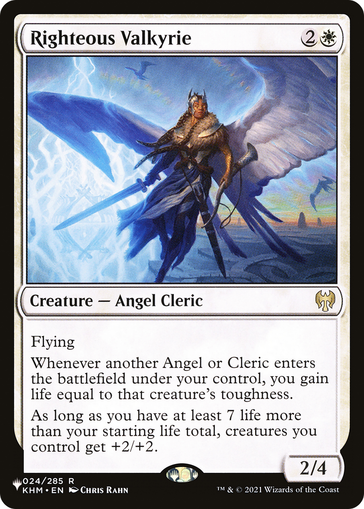 Righteous Valkyrie (LIST-KHM-24) [Mystery Booster] The List Foil MTG Single Wizards of the Coast