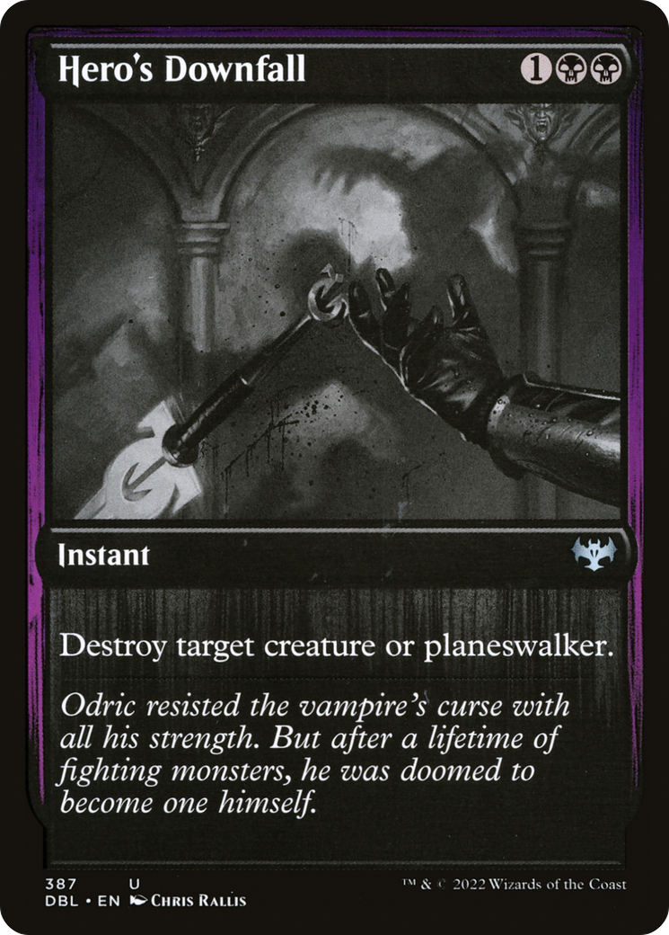 Hero's Downfall (DBL-387) [Innistrad: Double Feature] Foil MTG Single Wizards of the Coast