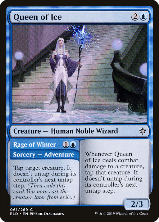 Queen of Ice // Rage of Winter (ELD-061) [Throne of Eldraine] MTG Single Wizards of the Coast